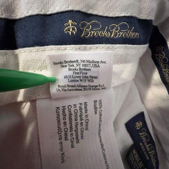 Brooks Brothers Hudson Men Flat Front Chino Corduroy Pants 36x32 Beige - Picture 10 of 12